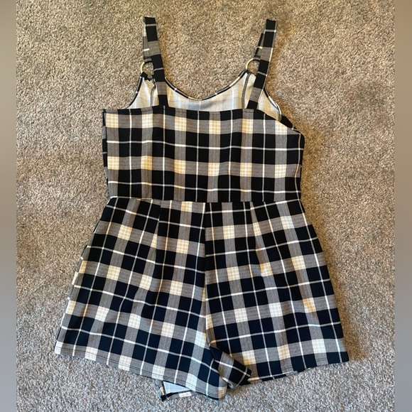 Plaid Mini Skort Romper - Picture 4 of 4